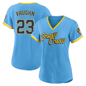 Youth Milwaukee Brewers Greg Vaughn Replica Gray Road Jersey