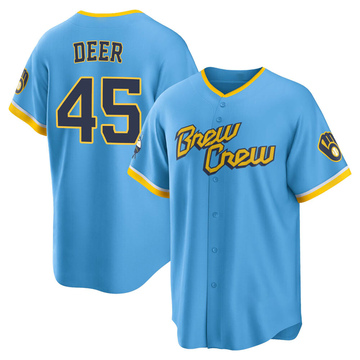 Rob Deer Autographed Signed Brewers Custom Replica Pin Stripe Retro Jersey  Auto - JSA